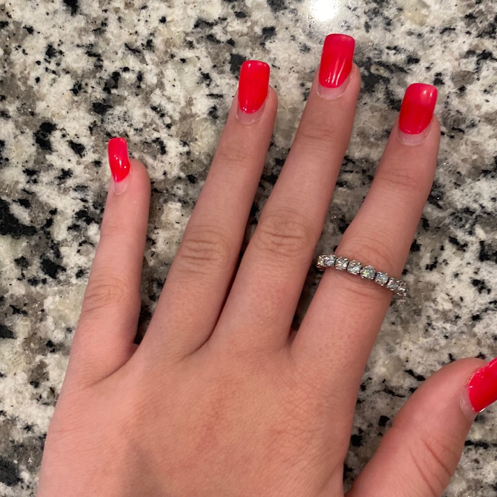 Stretch silver gem ring